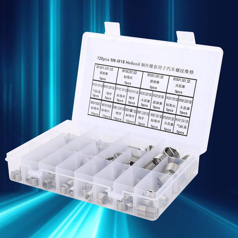 Thread Repair Tool, 300 Pcsset M6- Stainless Steel Metric Thread Repair Insert Kit Hardware Parts for Car Thread Repair, Tapping Inserts