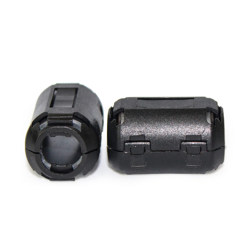 TOJOIN 10PCS Ferrite Bead Clip on Ferrite Core RFI EMI Noise Suppressor Ferrite Rings Cable Clip for Phone, TV, Speaker, USB Radio, Audio Equipment 13mm Inner Diameter Black 13mm-10pcs