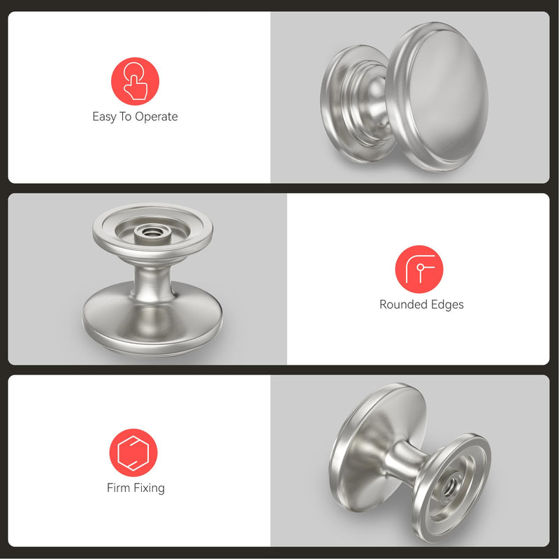 homdiy 40 Pack Brushed Nickel Cabinet Knobs Sliver Round Drawer Knob