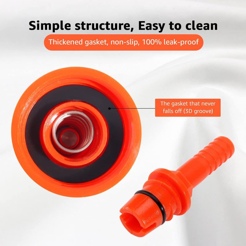 FERRODAY 3 Pack Carbonation Cap Forced Carbonation with PET Bottle 5/16 Barb CO2 Coupling to Carbonate Soda Beer Water PET Bottle Filling Carbonation Cap with No Fall Off Flat Gasket & Thick O-ring 3 count in 1 package