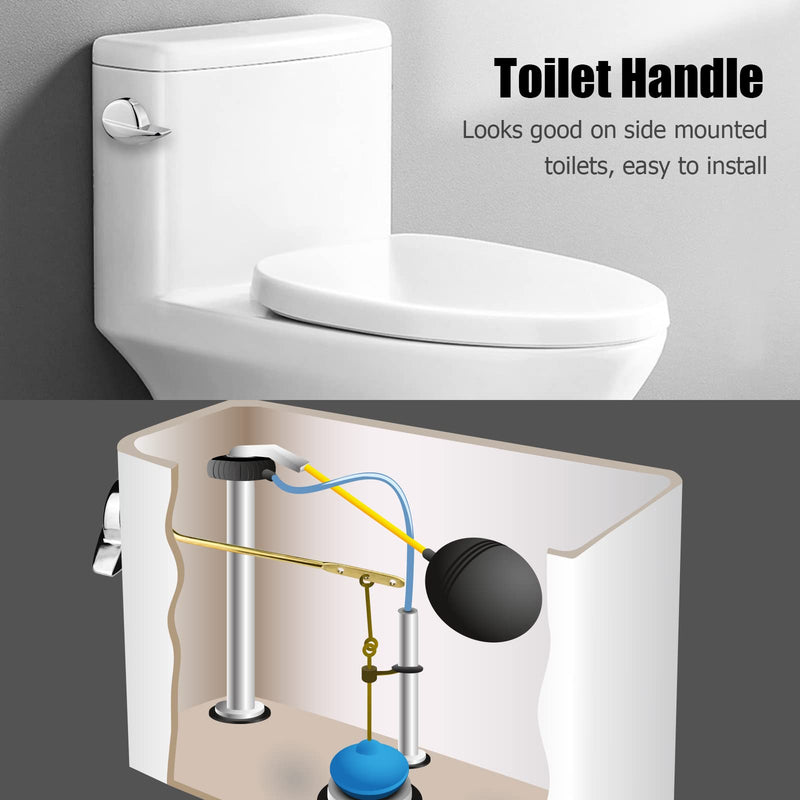for TOTO Toilet Handle Replacement Parts Kit, Universal THU068#CP Trip Lvr for St743S Side Mount Toilet Flush Tank Lever Handle for TOTO Kohler Toilet Tank, 1-Pack Copper Lever 1 Pack Bright Silver