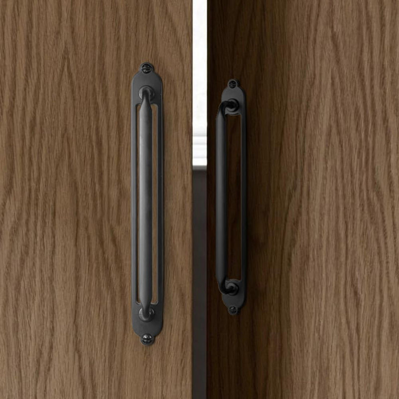 Black Zinc Alloy Cabinet Handle with Backplate - 5''(128mm) Hole Center Cabinet Pull Hardware for Bedroom, Kitchen, 2 Pack（G025） 5 '' Hole Centers Backplate G025 Black