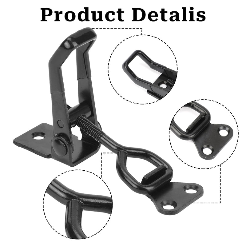 2 PCS Black Toggle Latch Clamp 300lbs Heavy Duty Adjustable Pull Latch - Quick Release Smoker Door Metal Clamps for Box, Gate, Cabinet, Case