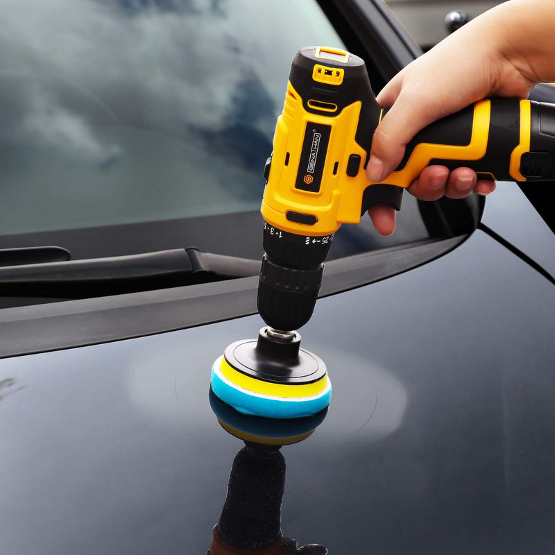3 Inch Drill Buffing Pad, 11 Pcs Car Foam Polishing Pads Kit, Drill Buffer Polisher Attachment Buffing Kit for Car Polishing, Waxing, Sealing Glaze 3Inch-11Pcs