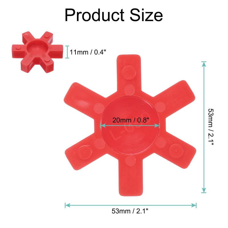 uxcell 4pcs L090 Jaw Coupling Insert, Urethane Flexible Solid Type Jaw Coupling Center Insert for L Jaw Coupling L-Jaw Coupler Set, Red