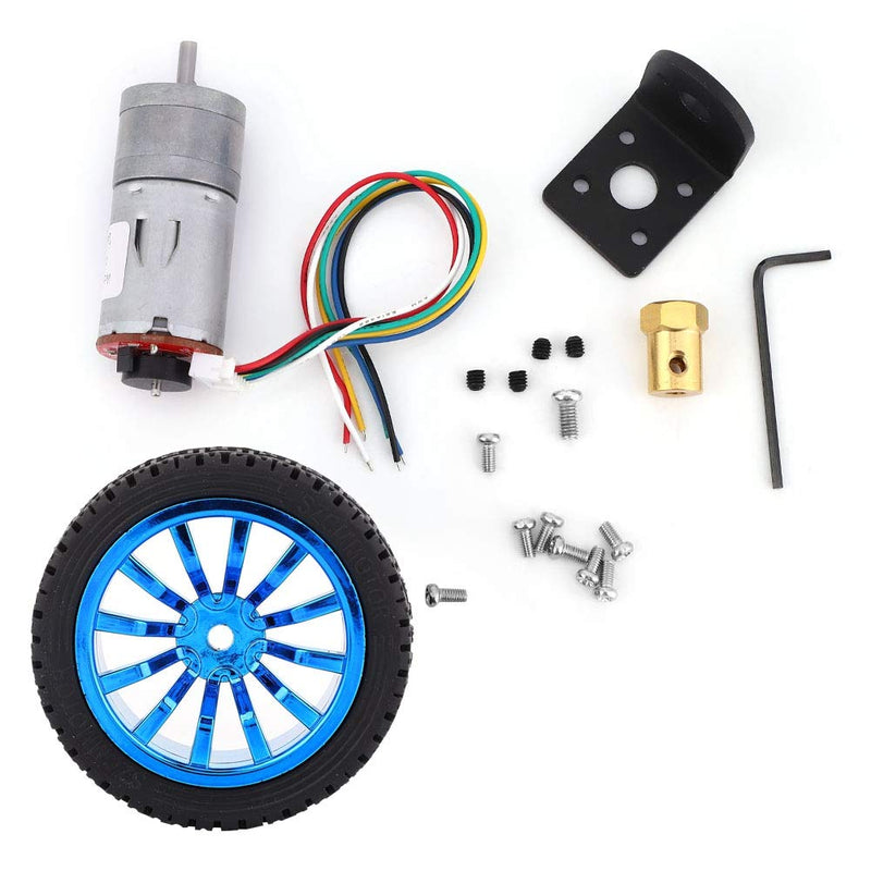DC12V DIY Encoder Gear Motor for Smart Car Robot with Mounting Bracket 65mm Wheel Kit (500RPM) Encoder Bracket dc Motor with Encoder Encoder Motor Motor with Encoder