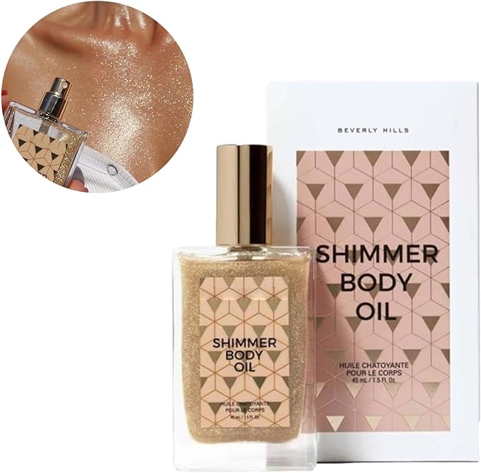 Glitter Body Powder Glitter Powder Waterproof Sweat Proof Shiny Skin Body Shimmer Oil Natural Body Makeup Luminizer 45ml Illumination Glow Cosmetics Bronzer Highlighter Liquid - NewNest Australia
