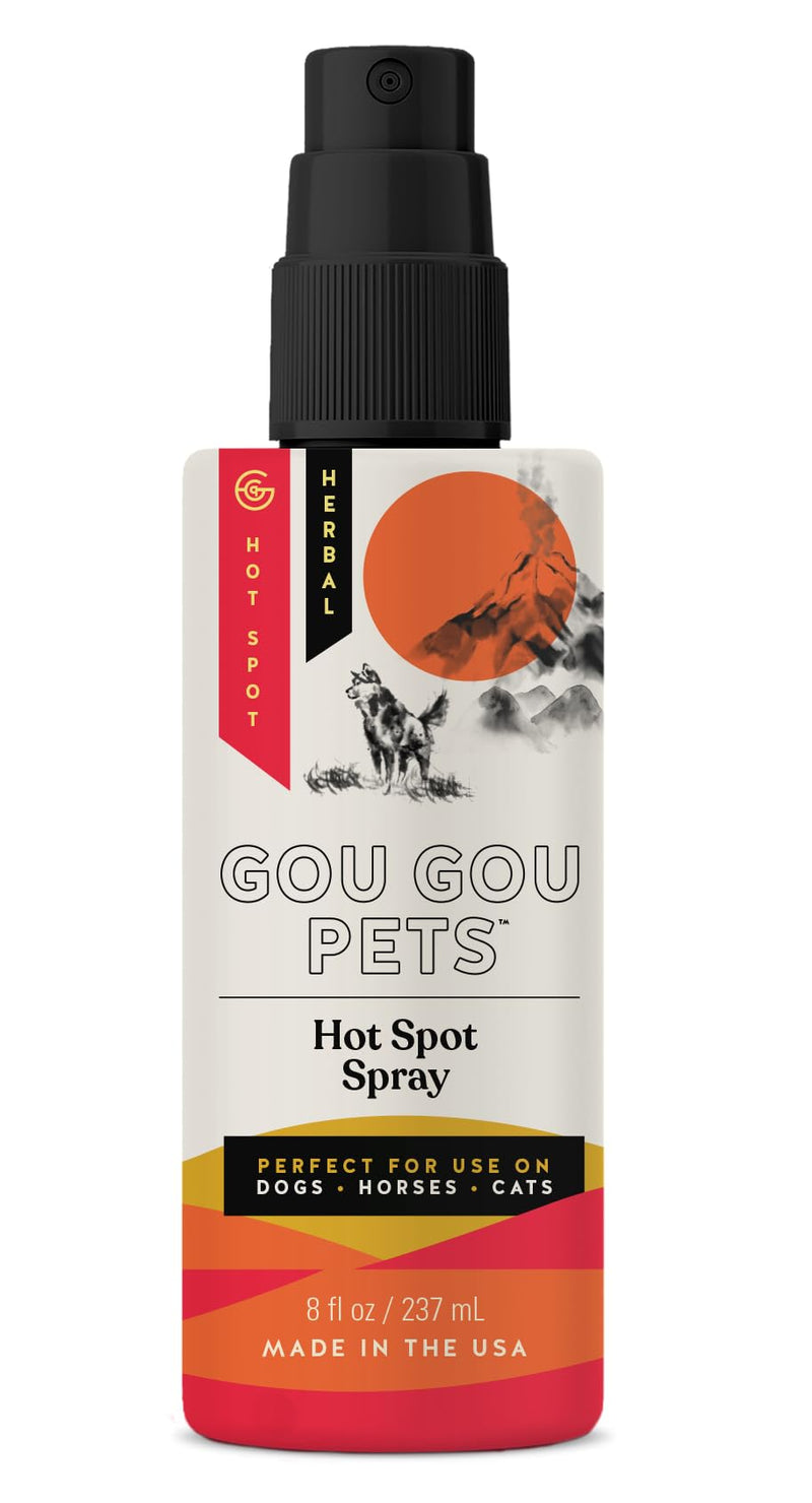 Hot Spot Spray Holistic Natural Derived Herbal for Dogs, Cats and Horses: Fast Acting to Soothe Hot Spots, Relieve Irritated Skin, Rash: Veterinarian Recommended: - Made in USA - 8 oz