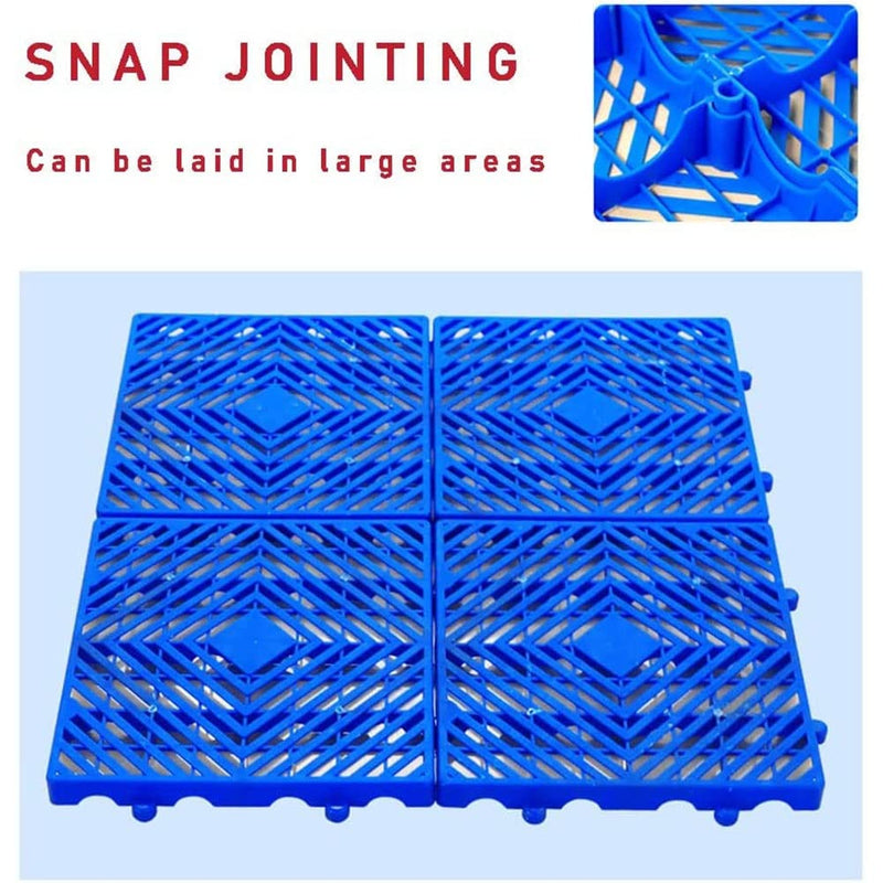 Plastic Pallet, 15.7x15.7x2in Waterproof Storage Grid Pad, Lightweight Nestable Floor Pallets, 2pcs HDPE Breathable Grids Article Racks for Garage Supermarket Basement 2pcs-15.7x15.7x2in