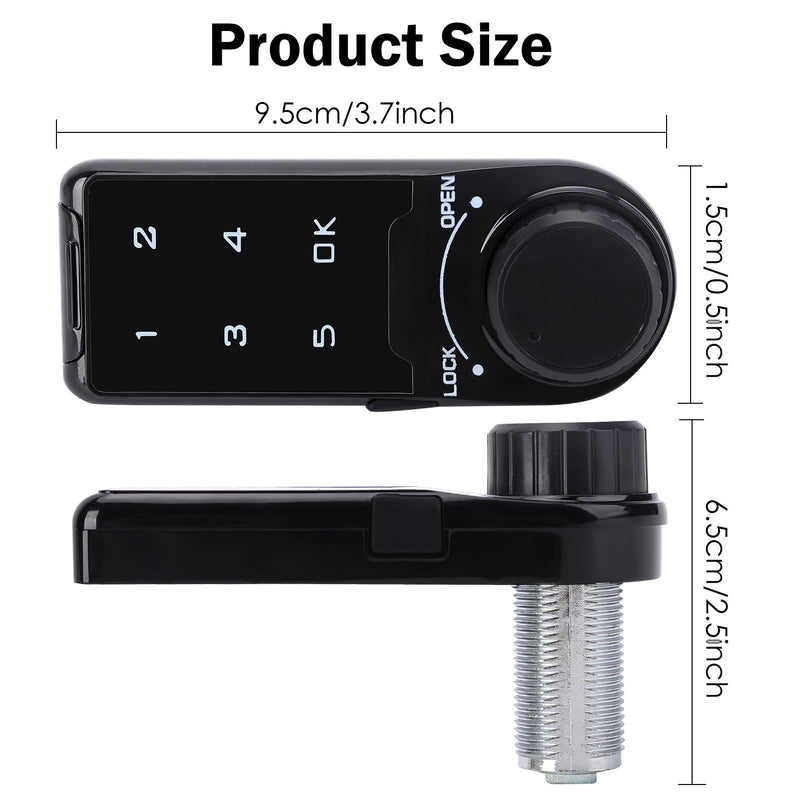 Electronic Cabinet Deadbolt Lock, Code Security Lock, Drawer Locks, Digital Locker Keypad Lock Touch Password Keyless Entry Key Access for Furniture, Hotel, Company, Factory (L=20) L=20