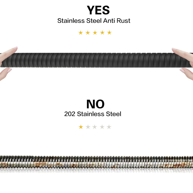 RUMOSE Shower Hose 118 inches Shower Head Hose Shower Head Extension Hose Extra Long Stainless Steel Shower Hose Attachment Flexible Handheld Shower Sprayer Hose, Matte Black 118 in