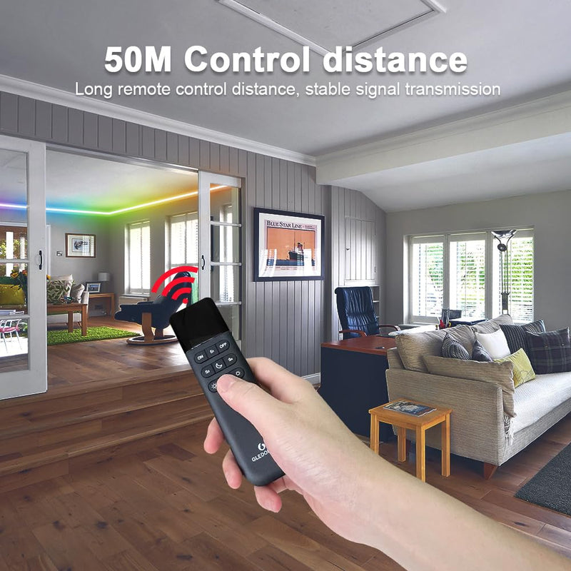 GLEDOPTO WLED Remote Control RGB IC LED ESP Now APP WiFi Wireless Brightness Adjust 4 Scenes Preset Night Light 50 Meters Control Distance Work with WLED Controller Device(Battery not Included)