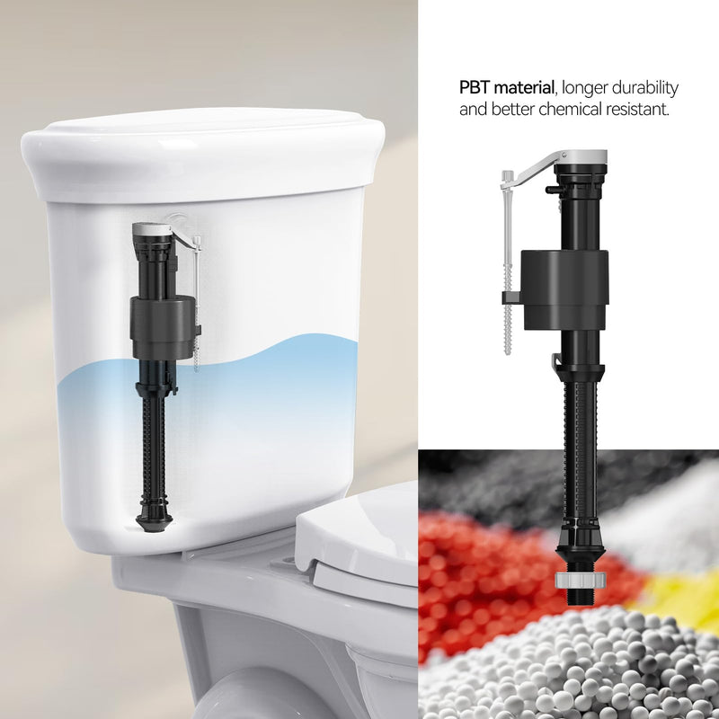 R&T Toilet Fill Valve, Anti Siphon Toilet Tank Replacement Kit, Universal Easy Install Toilet Parts Inside Tank A1320