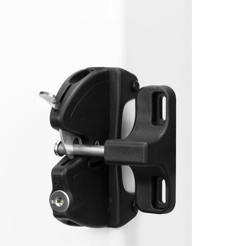 Key Lockable 2 Sided Gate Latch Key,Self Locking Gate Latch Gate Fence Lock for Outdoor Gates,Locking Gate Door Lock Fence Latch Gate Hardware for Metal,Wood,Vinyl Fence,Black Finish