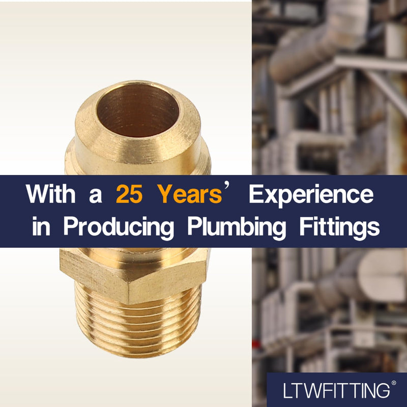 LTWFITTING Assortment Kit Tube OD (1/4-Inch 5/16-Inch 3/8-Inch 1/2-Inch) x 3/8-Inch Male NPT Brass Flare Connector Set (Pack of 20)