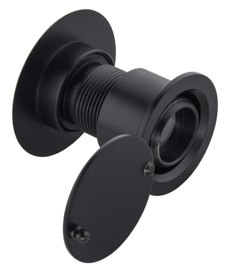 Earl Diamond - Solid Brass Door Peep Holes for Front Door, 220-Degree Door Viewer Peephole with Heavy Duty Rotating Privacy Peephole Cover for 1-21/32" to 2-1/8" Thick Door (Modern Black) Modern Black