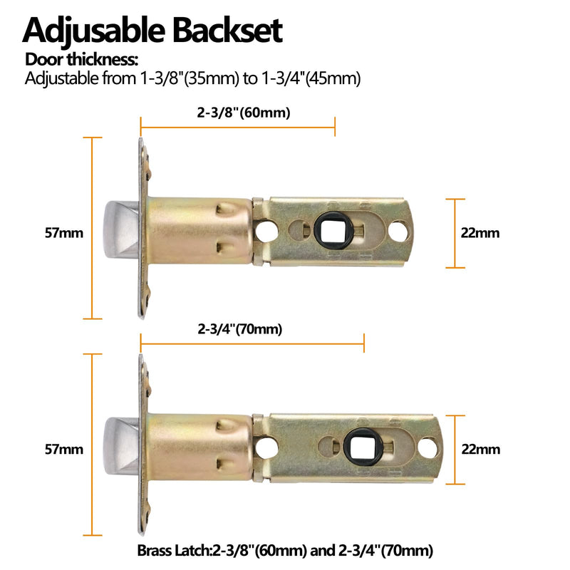 NEWBANG Long Plate Hall and Closet Lever Handle Lock in Matte Black Finish-Heavy Duty Handle in Silver for Passage Door，MDC894-DB-PS-2P 2 Pack HALL & CLOSET