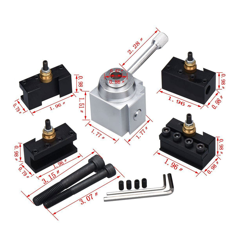 Mini Lathe Quick Change Tool Post & Holders Multifid Tool Holder Kit Set for Table