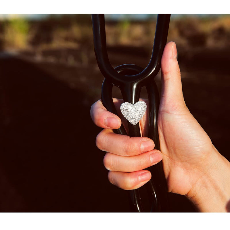 2 Pack Spark Bling Love Heart Stethoscope Charms, Custom Stethoscope Id Name Tag Charm, Silvery RN Nurse Stethoscope Charm for Littman and More (Silvery)