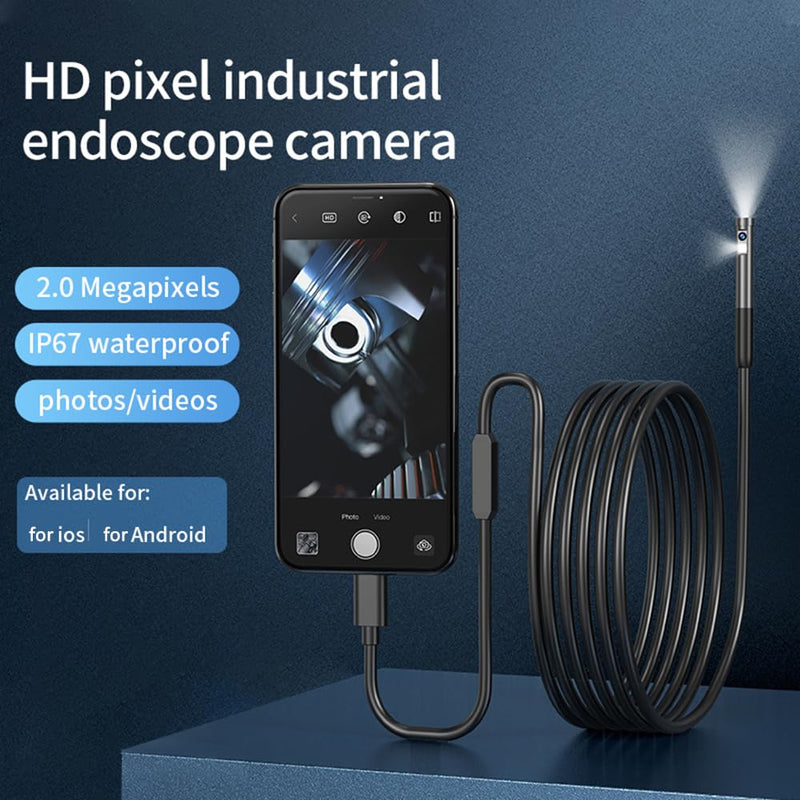 Weytoll Endoscope Camera with Light, Phone Connected Endoscope, Type-C Inspection Borescope Camera 7.9mm Built-in Adjustable LED Lights IP67 Waterproof for Android IOS