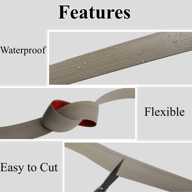 4 Ft x 2" Floor Transition Strip Doorways, Vinyl Adhesive Laminate Flat Divider Flooring for Joining Floor Gaps, Carpet, Threshold Cover, Floor Tiles (Beige Grey) 2in*4ft Beige Grey