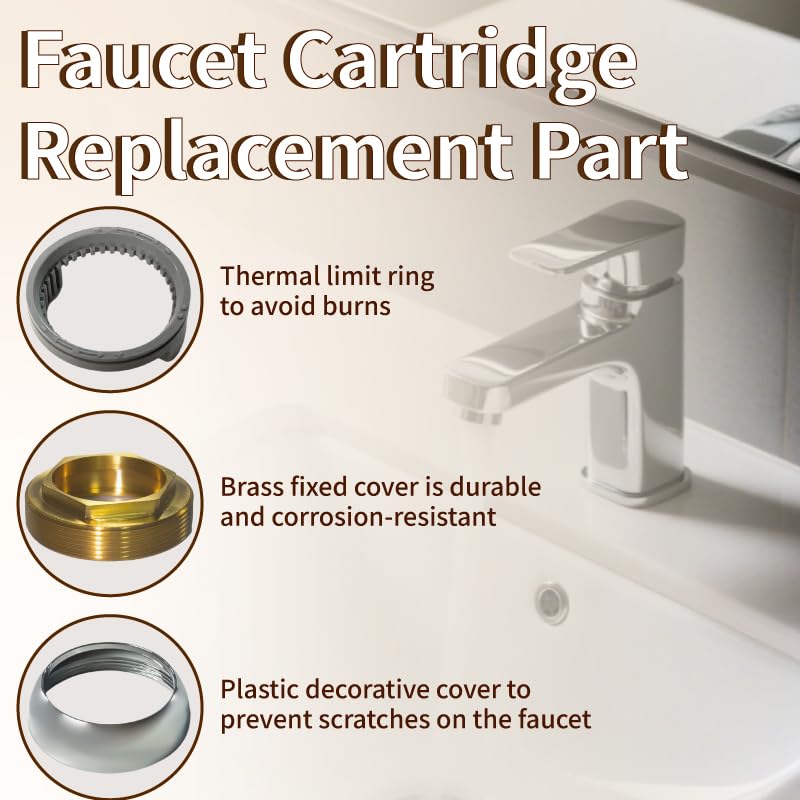 NKJ35A 35mm Faucet Cartridge,Faucet Cartridge Replacement,Repair Kit for Kerox Single Lever Faucet,Used for Single Handle Bathroom and Kitchen Faucet,W/Right Rotation