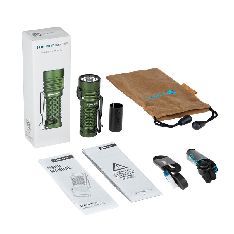OLIGHT BatonTurbo EDC Flashlight Rechargeable, 1000 Lumens Compact LED Powerful Flash Light 510 Meters Long Throw, with Magnetic Charging Cable and Landyard for Hiking, Camping, Home Use (OD Green) OD Green