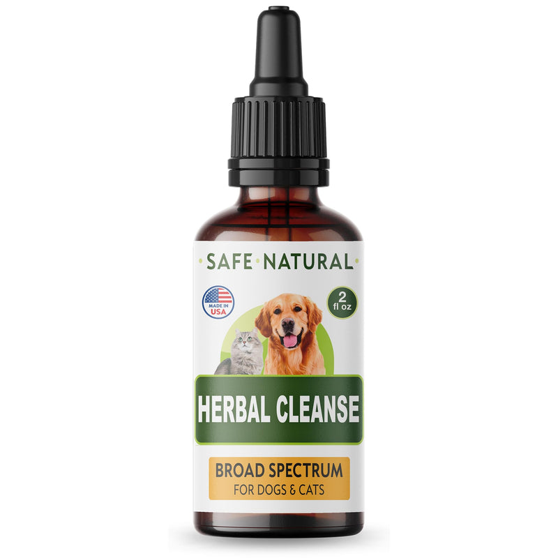Herbal Cleanse fot Cats and Dogs - Homeopathics Parasites and Toxins for Dogs and Cats - All Breeds and Size - Puppy & Kitten - 2oz Herbal Cleanse