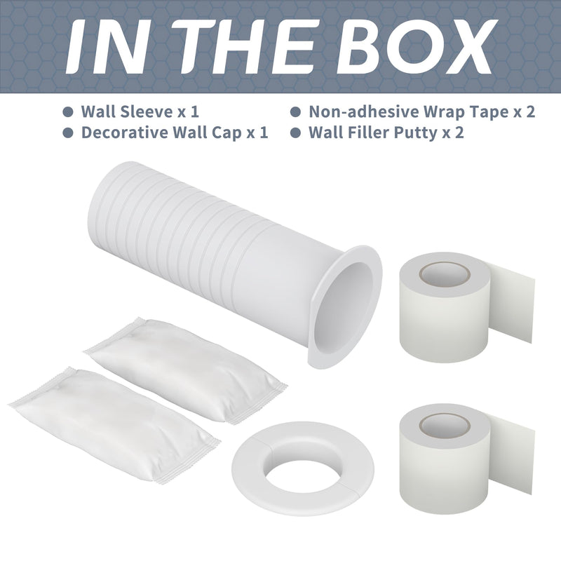 Flamorrow Mini Split Cover Wall Sleeve for Air Conditioning Line Set Covers, AC Sleeve Through Wall for Outside Air Conditioning Line Sets, Pipe Accessories