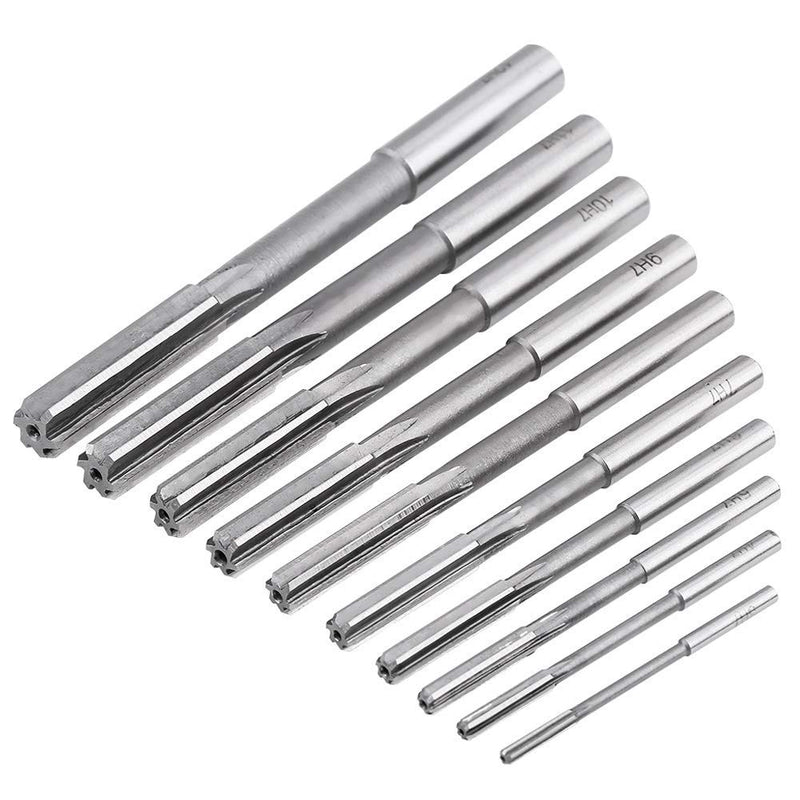 Metric Reamer Set HSS Straight Shank 10Pcs 3-12mm