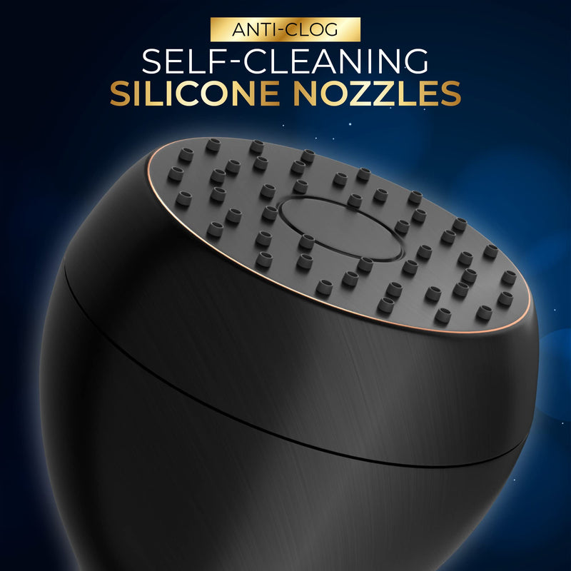 High Pressure Shower Head - Powerful Deluxe Bathroom Showerhead with Strong Spray Stream Universal Fit Works with High and Low Water Flow 1.8 1.8 GPM Oil Rubbed Bronze