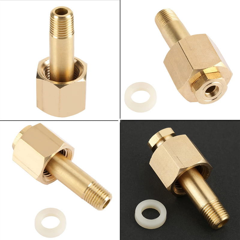 Oumefar 2Set Brass CO2 Regulator Nut Kit CGA-320 Thread Carbon Dioxide Regulator Inlet Nut and Nipple with Washer 15 Mpa Rated Outlet Pressure