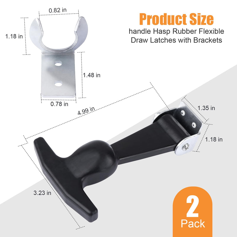 Rubber Bonnet Latch Flexible,T-Handle hasp Rubber Flexible with Brackets for Tool Box Vehicle Engine Bonnet Latch Rubber Hood Latch - NewNest Australia
