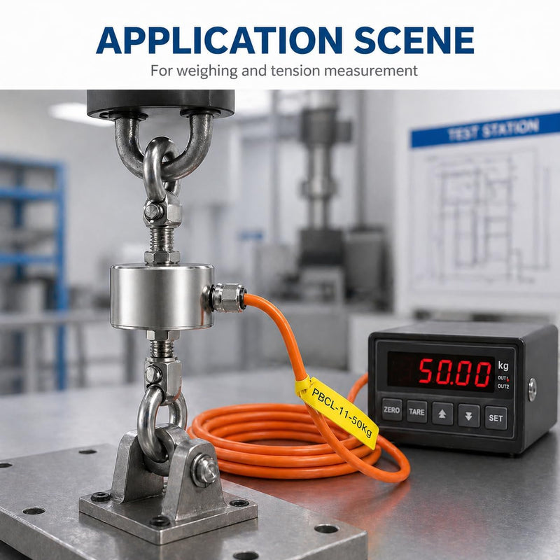 50kg Mini Load Cell Sensor for Tension Compression Testing | Compression Force Sensor 0.1% High Precision Stainless Steel Sensor 2.5m Cable Load Cell for Industrial Automation Testing