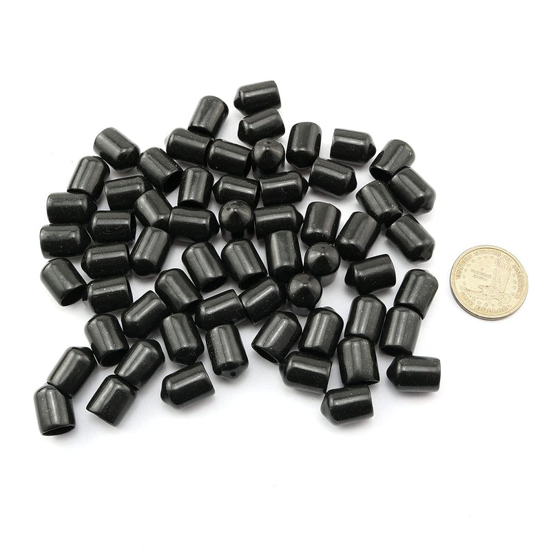 Screw Thread Protectors 60PCS 3/8" Black Rubber Thread Protection Cap Round Dust Protective Cover for 3/8 Inch Screws and Bolts Rubber End Cap