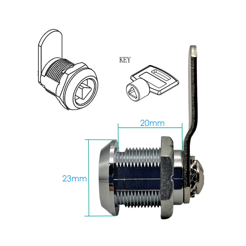Cam Lock with Triangle Socket Key,Keyed Alike Tubular Cam Lock,Triangular Keyhole Cabinet Lock