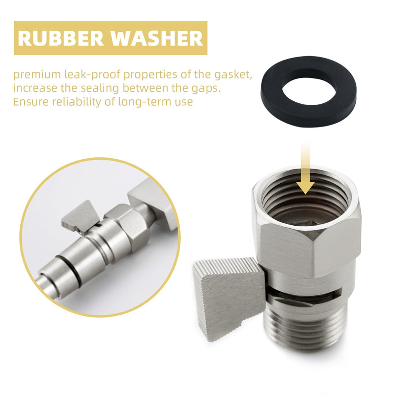 APLusee Water Flow Control Valve, Brass Shower Head Flow Restrictor, Brushed Nickel