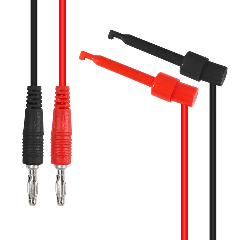 DIANN 8pcs Banana Plug to Test Hook Clips Test Lead Cable Line Wire 4mm Banana Plug for Multi-Meter Electrical Test Jumper Wire 1m/3.3ft Electrical Connector