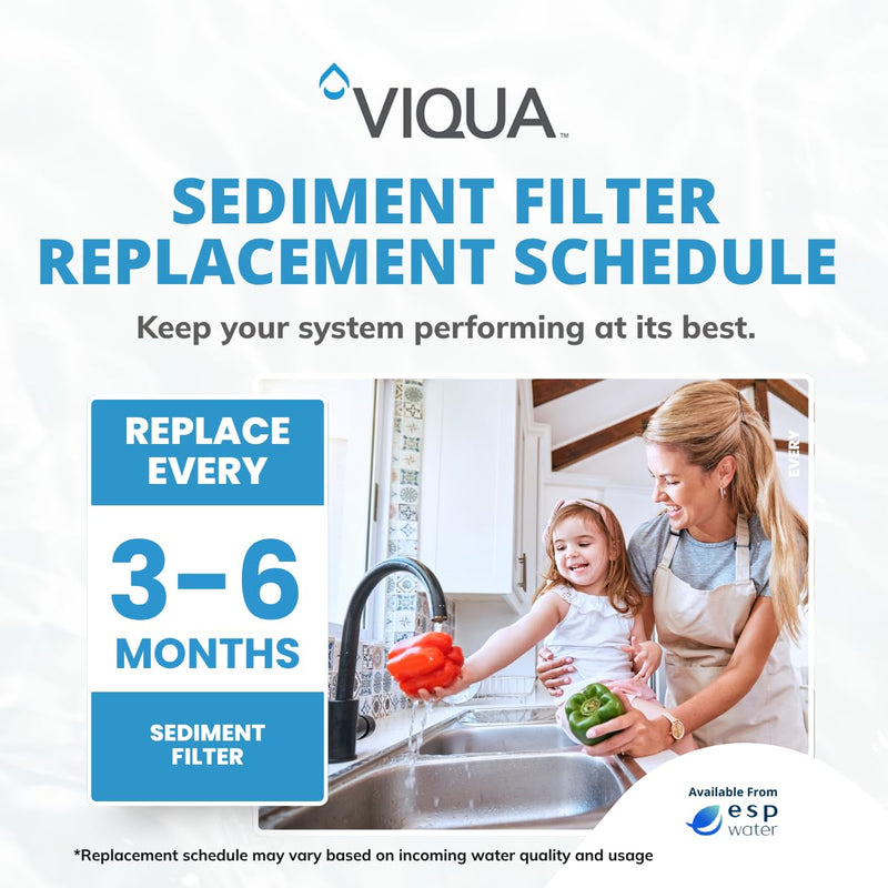 VIQUA CMB-110-HF 1 Micron High Flow Sediment Water Filter 4.5 x 10 Inches, Universal 10-Inch Whole House Water Filter Housing, Reduces Sediment, Rust, Dirt, and Protects UV Systems | Cartridge for Whole House Water Filter Treatment, Enhances UV System ...