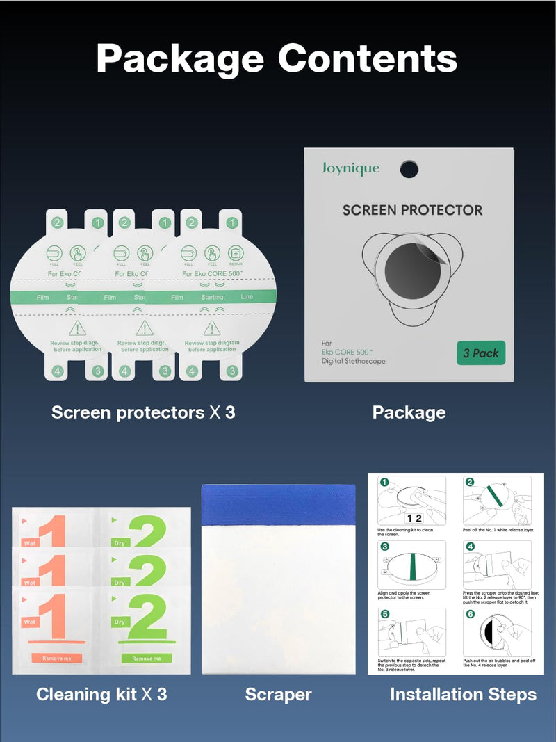 3-Pack for EKO CORE 500™ Digital Stethoscope Screen Protector [HD Clear Flexible EPU Film+Self-Healing][Anti-Scratch][Bubble-Free] transparent