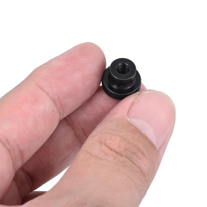 uxcell Knurled Thumb Nuts, 30Pcs M4 x 12 x 8mm Carbon Steel Knurled Nut, Adjusting Round Knobs Fasteners Nuts for 3D Printer Parts, Black 30