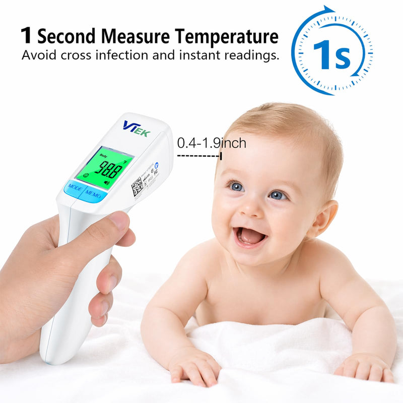 No-Touch Forehead Thermometer for Adults and Kids, 2-in-1 Digital Baby Thermometer with Fever Alarm, Mute Mode, Memory Recall,Fast Accurate Results, Batteries Included