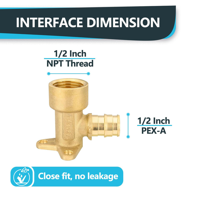 10Pack Seelink PEX-A 1/2" x 1/2" Female NPT Drop Ear Elbow(PEX1960116-10) 10 1/2" x 1/2"