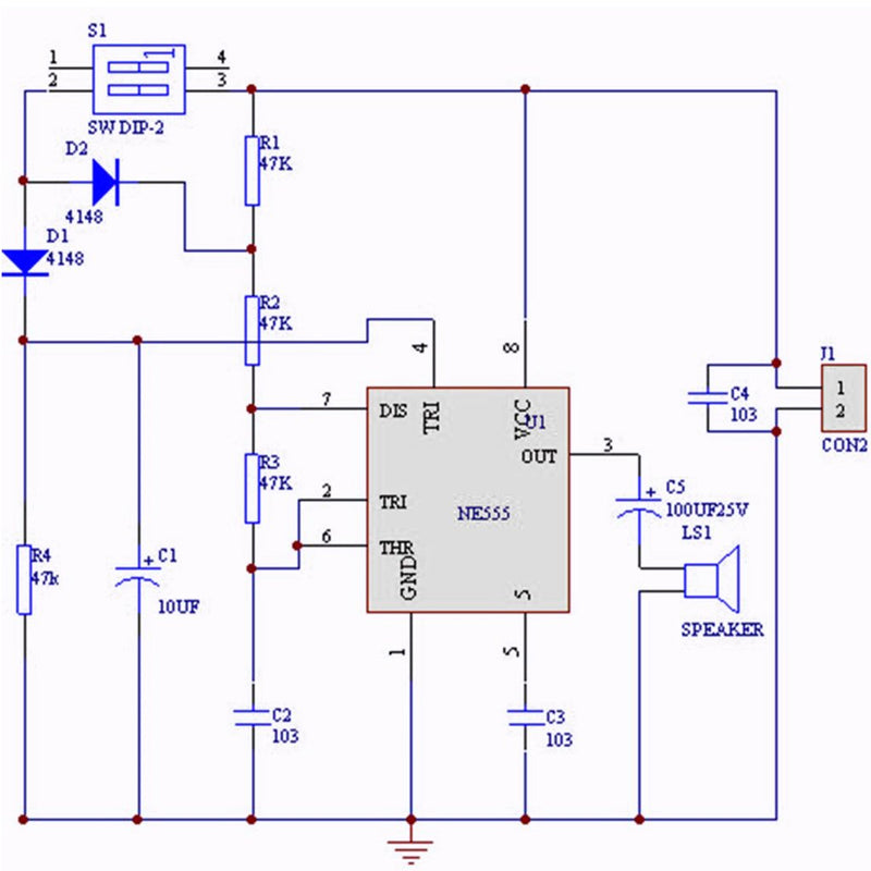 NE555 Oscillator Buzzer Electronic IY Tone Generator LED 8R 0.25W Speaker, As Pic Shows