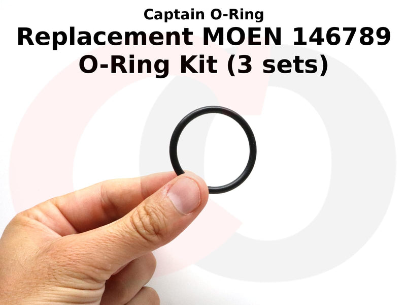 Captain O-Ring – Replacement 146789 O-Rings for Specific Moen Single-Handle Lever Kitchen Faucets (3 Sets, 6 orings)
