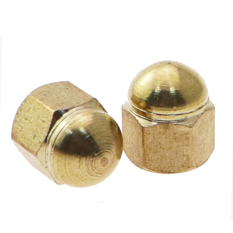 50PCS M4 Hexagon Cap Nuts Round Cap Nut Decorative Nut Brass One Piece Cover for Machinery Plumbing Electrical Furniture