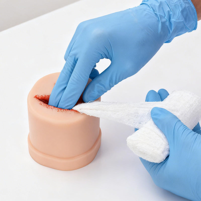 2-in-1 Bleed Control Trainer, Bullet & Laceration Wound Packing Trainer for Hemostasis, Wound Packing Simulator for Medical Education