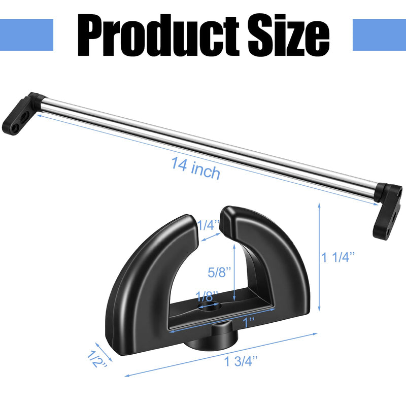 3 Pcs Boat Windshield Support Bar Replacement Set Marine Windshield Brace Kits 14" with Turn Latch Screws Aluminum for Walk Through Boats Ship Marines Vessel Window Bars Accessories