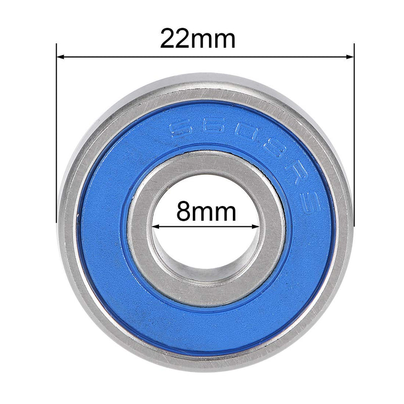 uxcell S608-2RS Deep Groove Ball Bearings 8mm x 22mm x 7mm Double Sealed 440C Stainless Steel 10pcs 10