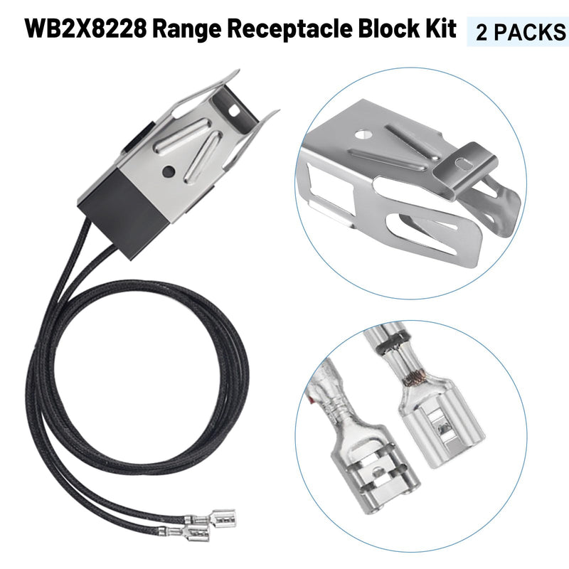 WB2X8228 Element Range Receptacle Wire Kit Compatible with G-E Elec-tric Hot-Point Ranges Replaces AP2013499, PS242972-2 Pack 2